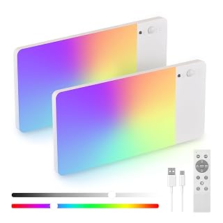 FULEN 2 Pack Rechargeable Motion Sensor Ceiling Light RGB Color,Closet Light, LED Shower Lights, Ceiling Lamp for Bathroom,Pantry,Garage - Amazon product rated Grade A