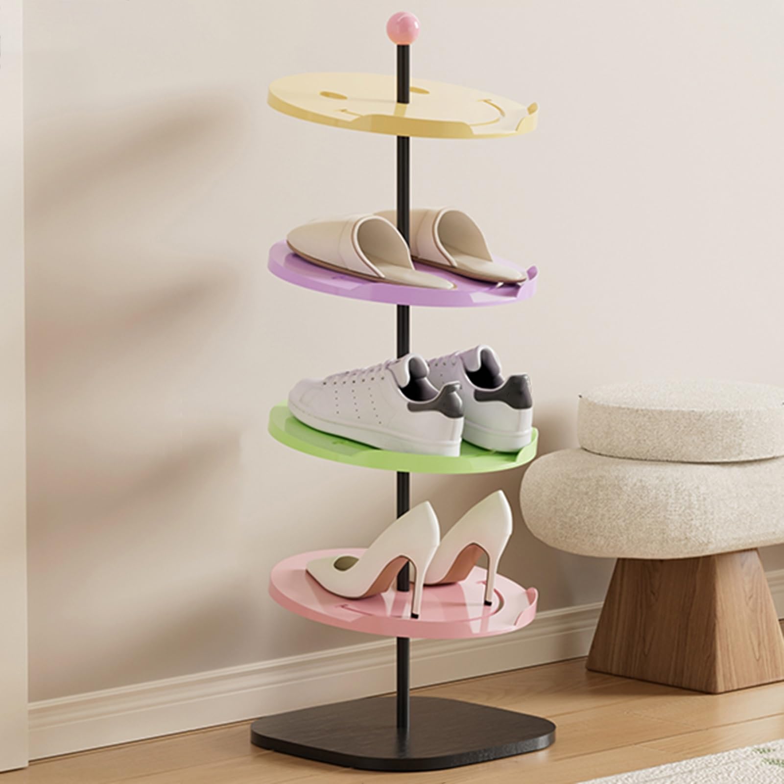 POLGDW Vertical Shoe Rack nizer 3 4 5 Tier Narrow Storage for Boots Sneakers Heels Ideal for Small Spaces Entryways Living Rooms Bedrooms (Pink 91cm 35.8in)