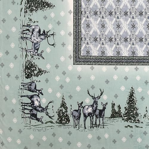 Image of 240 TC 100% Cotton Bedsheet for Double Bed King Size with 2 Pillow Covers | Breathable & Super Soft Rajasthani Sanganeri Jaipuri Printed Bed Sheet -108 * 108 Inches (Deer 2)