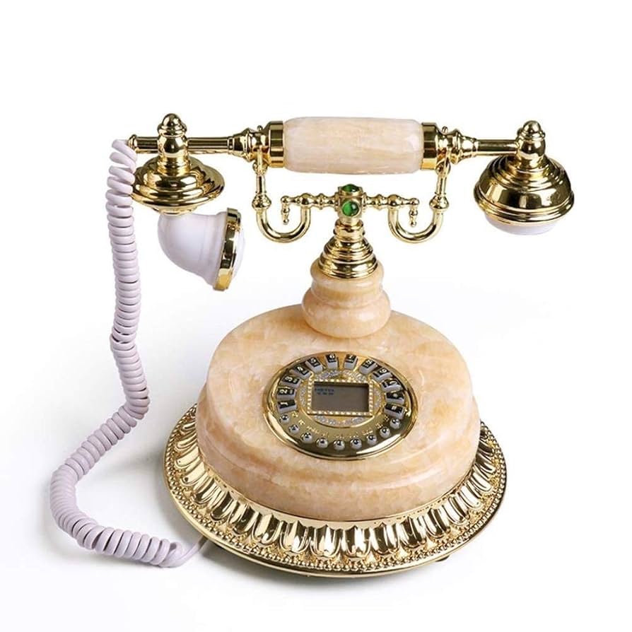 Amazon | 電話電話大理石アンティークヨーロッパ固定電話レトロ