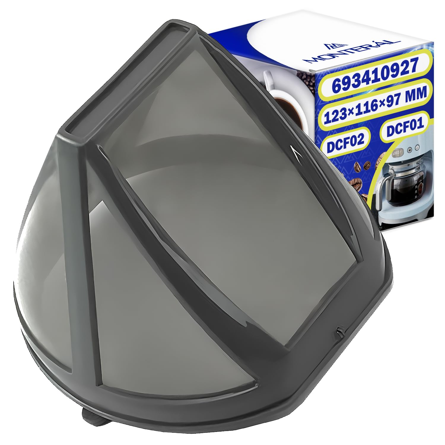 Filtro Caffe Permanente per Macchina Caffe Americano con Codice Originale 693410927 per Smeg DCF02 DCF01 - MONTERAL