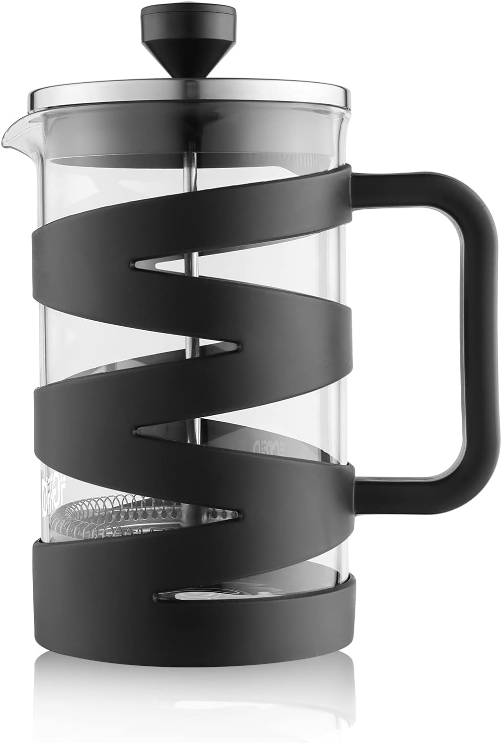 iGRiD French Press Coffee and Tea Maker 800ml with 4 Level Superior Filtration, Stainless Steel Plunger, Heat Resistant Borosilicate Glass