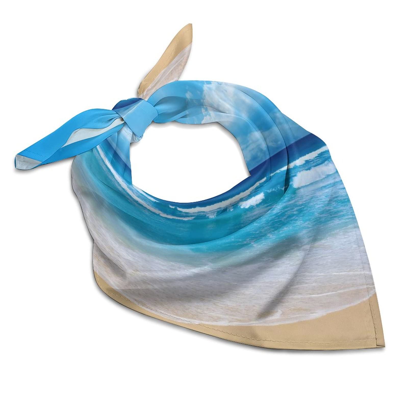 Headbands Head Kerchief for Women/Girls/Lady, Beauty Skinny Multifunction Neck Scarves Yoga Fitness Sweat Band Headbands Make Up Wrap Neck Decor, for Hawaii Hapuna Beach Ocean Blue Art