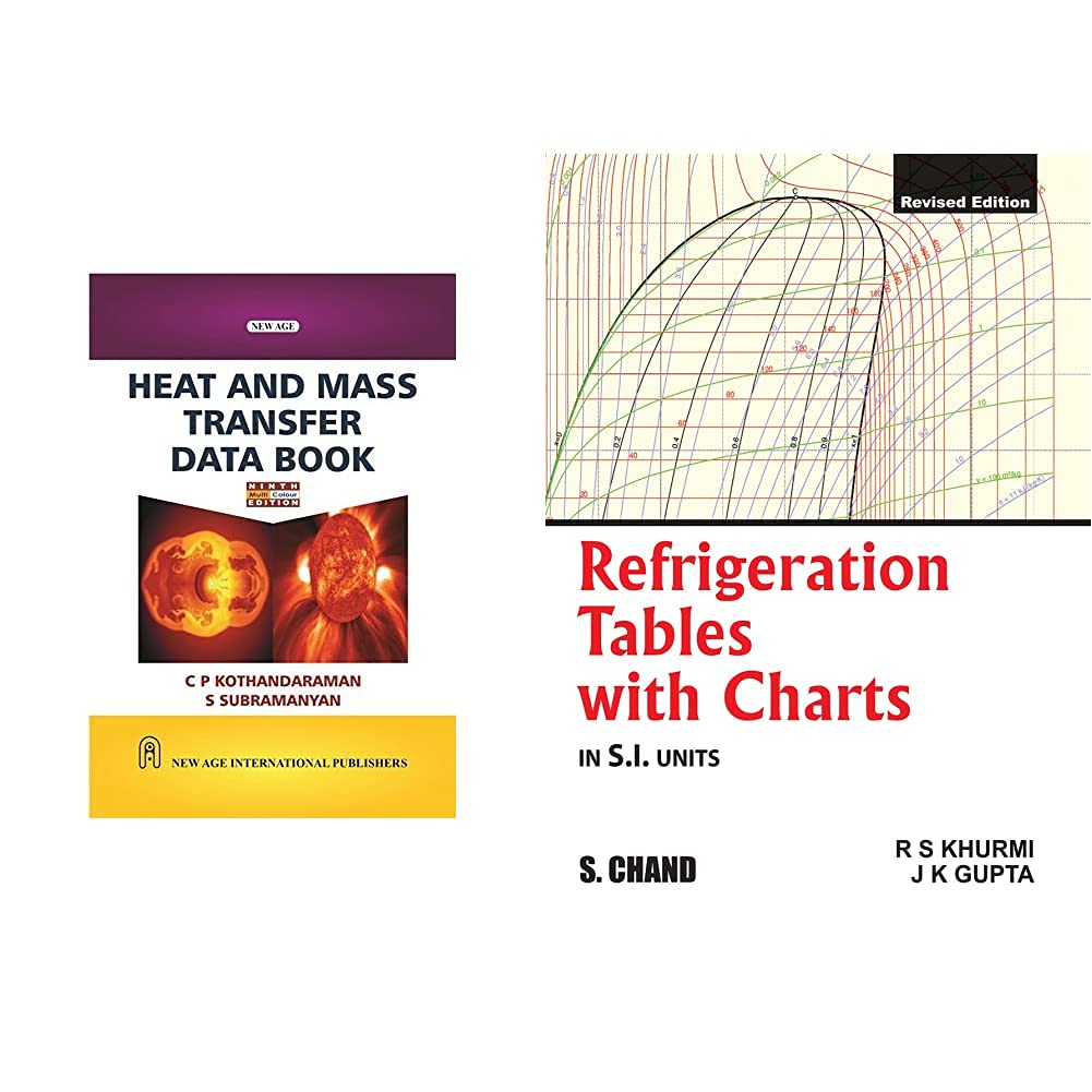 Heat And Mass Transfer Data Book (Multi Colour Edition) + Refrigeration Tables With Chart (Set of 2 books)
