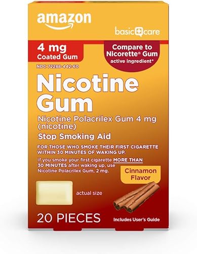 Miniatura 12 de Amazon Basic Care - Goma de mascar con recubrimiento de nicotina polacrilex de 4 mg, sabor a menta helada, ayuda para dejar de fumar, 160 unidades