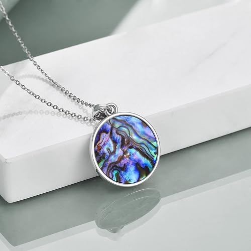 Miniatura 3 de YFN Collar con nudo de trinidad celta, plata de ley, concha de abulón, triquetra, triquetra, collar con colgante de buena suerte, joyería irlandesa