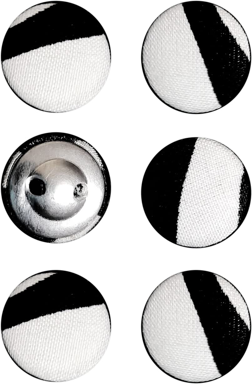 Easy Sew Fabric Button (B1, Black + White)