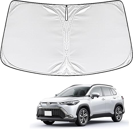 Amazon トヨタ カローラクロス サンシェード トヨタ カローラクロス フロント サンシェード Corolla Cross 日よけ カローラクロス シェードカーテン カローラクロス サンシェード フロント 折り畳み式 遮光 断熱 軽量 かっこいい コンパクト Uvカット サンシェード