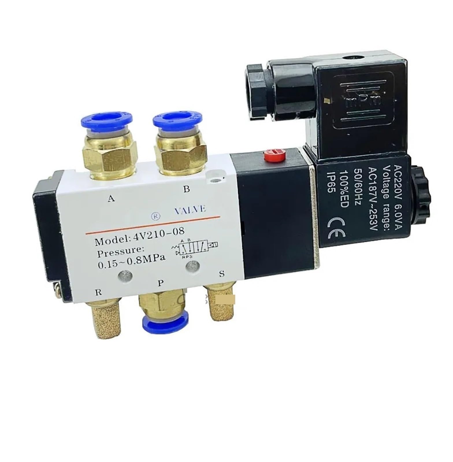Électrovanne pneumatique 4V210-08 1/4 110V AC avec raccords 6mm