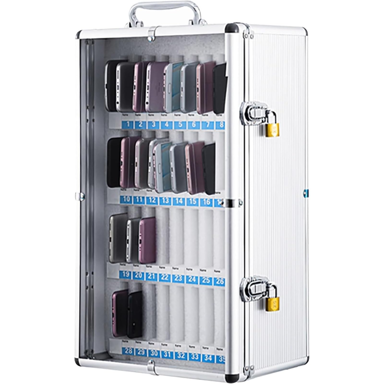 xjdagaoge Mobile Phone safe, cell Phone Locker, Mobile Phone Locker with lock, Stainless steel cell Phone lock box, Suitable for School, Conference room(52 * 38 * 20cm/20 * 15 * 8in)