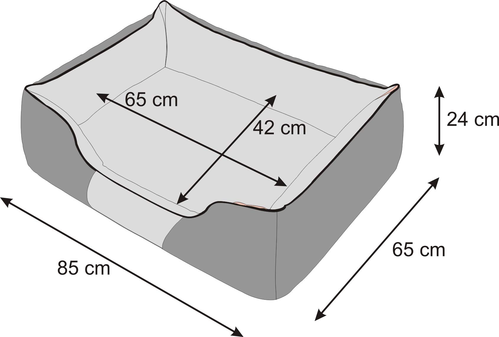 Cuccia per animali domestici, cuscino per cani, lettino, cuscino per cani, letto per cani, letto per cani, materasso XL – 85 x 65 cm, marrone