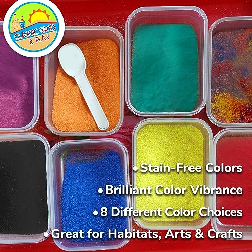 Classic Sand and Play Rainbow Colored Play Sand, 5 lb. Bag, Natural and Non-Toxic, Fun Wet and Dry Indoor and Outdoor, Sandbox, Therapy, and Table Use, Building, Stimulate Sensory Needs