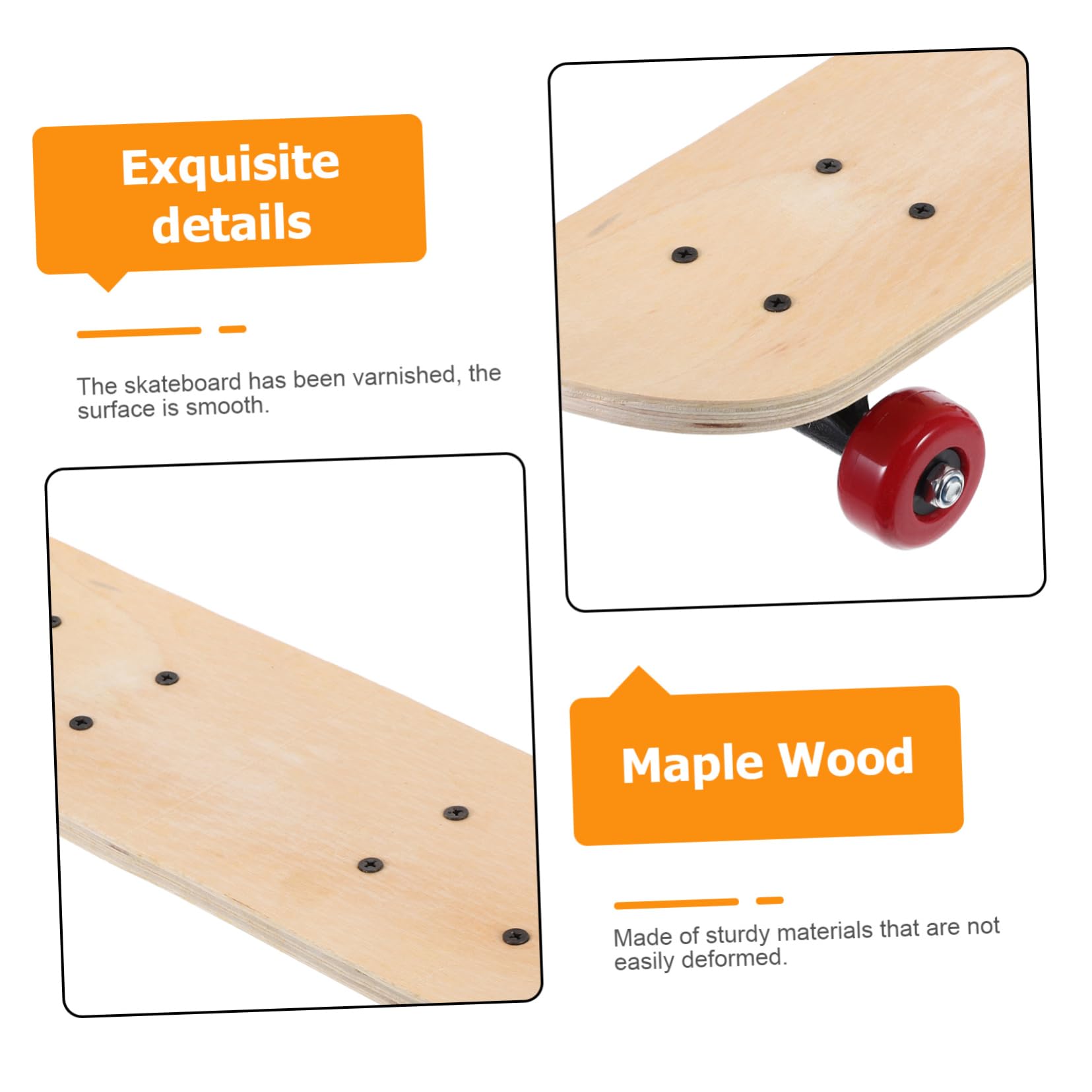 ERINGOGO Selbstgemacht Kinder Skateboard aus Ahornholz mit Glatter Oberfläche und Doppelter Seite Vier Räder zum Basteln und Bemalen Geschenk für Kindergartenkinder Zufällige Farbe