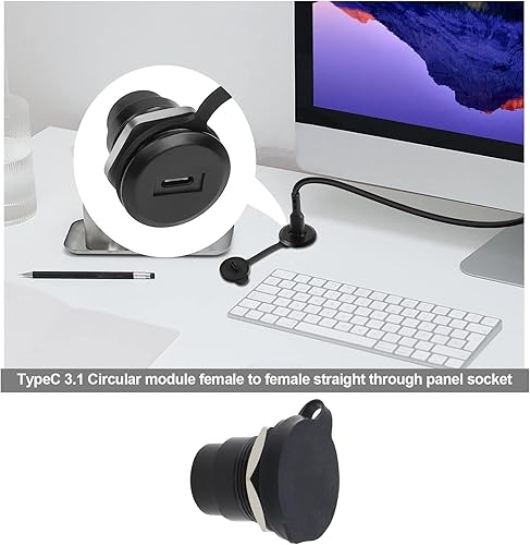 Miniatura 2 de 2 unids tipo C 3.1 hembra a hembra conector de panel directo USB tipo C 3.1 integrado panel conector accesorios para teléfonos inteligentes