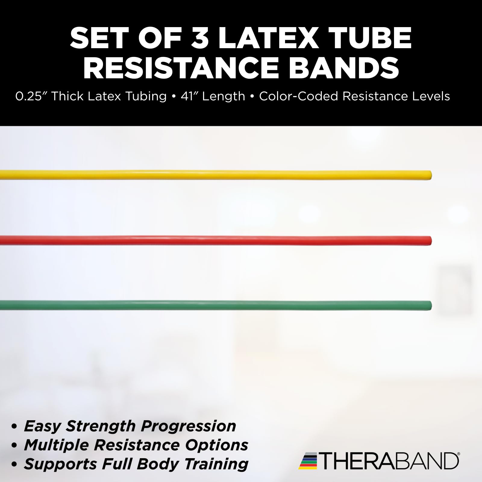 TheraBand Tubo de Resistencia de látex Profesional para Parte Superior del Cuerpo, Parte Inferior del Cuerpo y Ejercicio Central, rehabilitación y acondicionamiento
