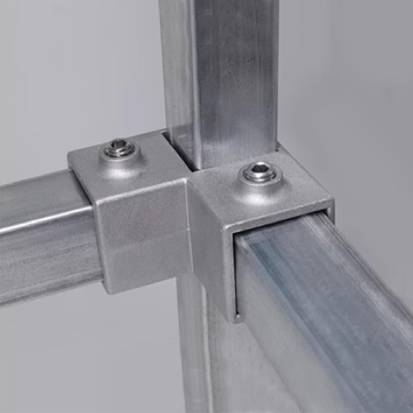 8 piezas de conectores de tubo cuadrado, piezas de unión rectangulares de aleación de aluminio, pieza en L, 3 vías, 90°, para conexión de tubo cuadrado de 25 x 25 mm