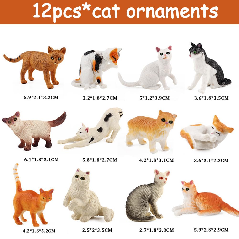 14-teiliges Katzen-Figuren-Set – Miniatur-Harzfiguren Für Deko, Kuchen Oder Mooslandschaften