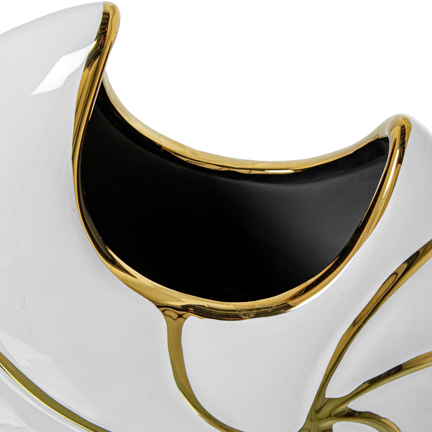 JARRON CERAMICA 25CM BLANCO BRILLO/ORO_22X9X25CM