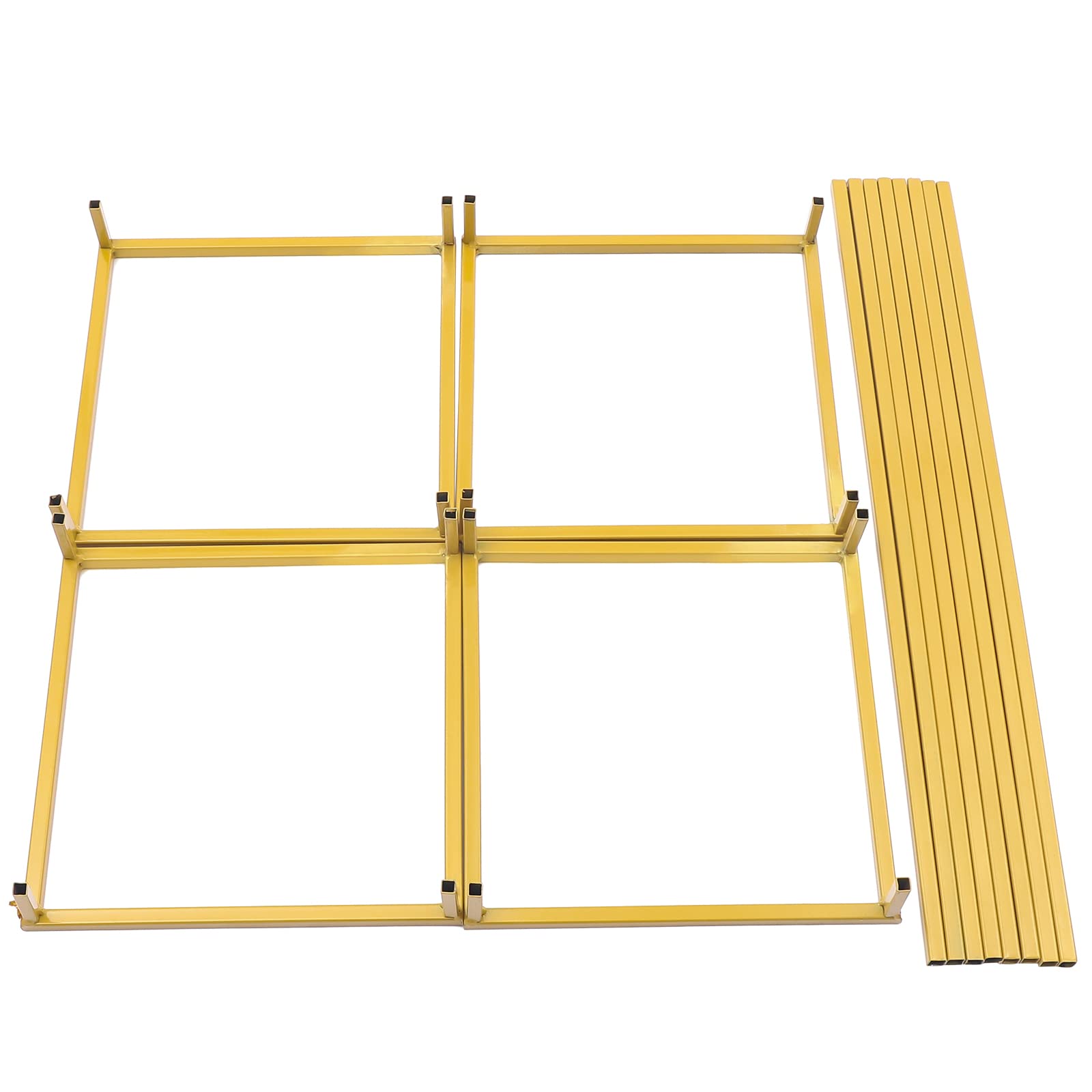 Złote wazony na wesele, 2 sztuki, złoty, prostokątny, 60 cm, geometryczny stojak na kwiaty, na wesele, imprezę, dekoracje