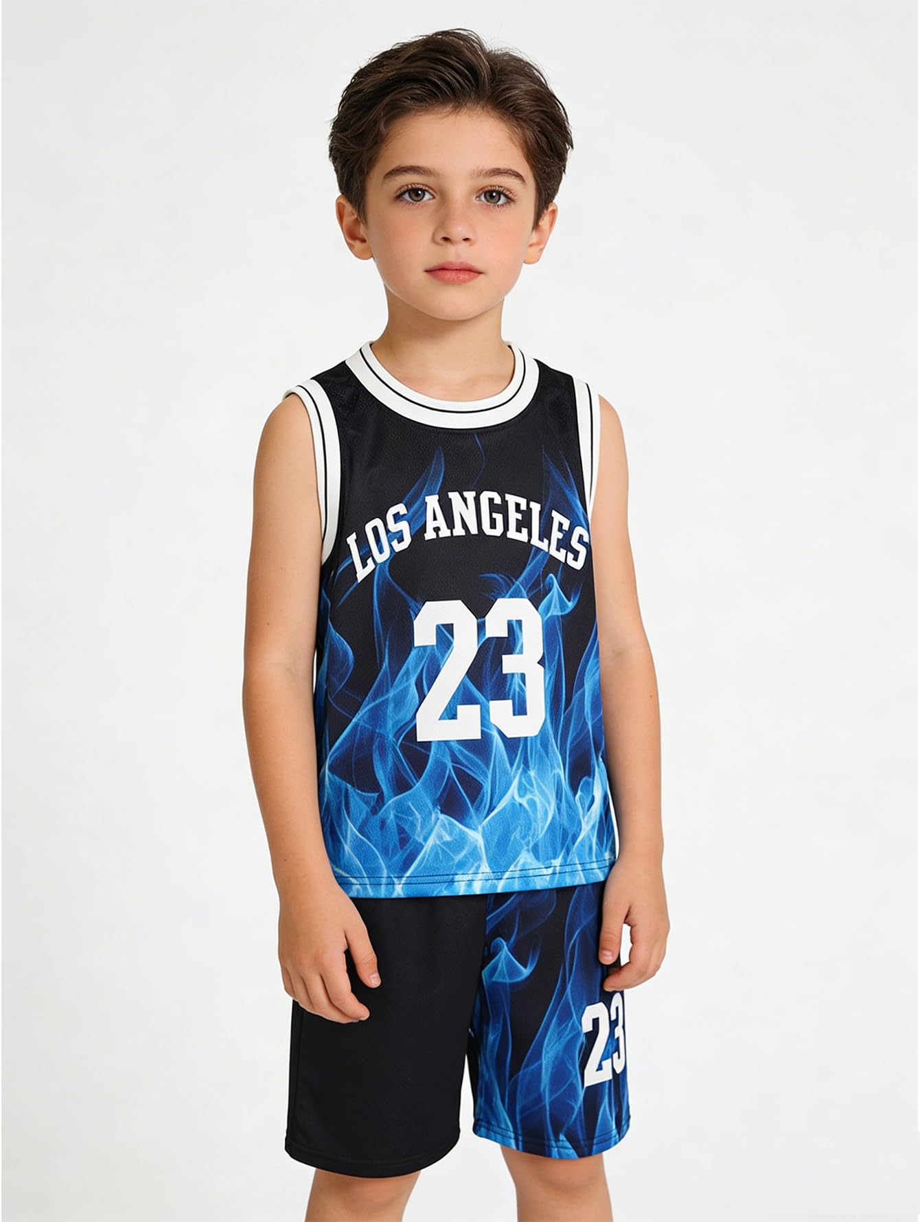 Conjunto de 6 piezas de pantalones cortos deportivos para niño, camiseta sin mangas y pantalones cortos de baloncesto, 4-12 años