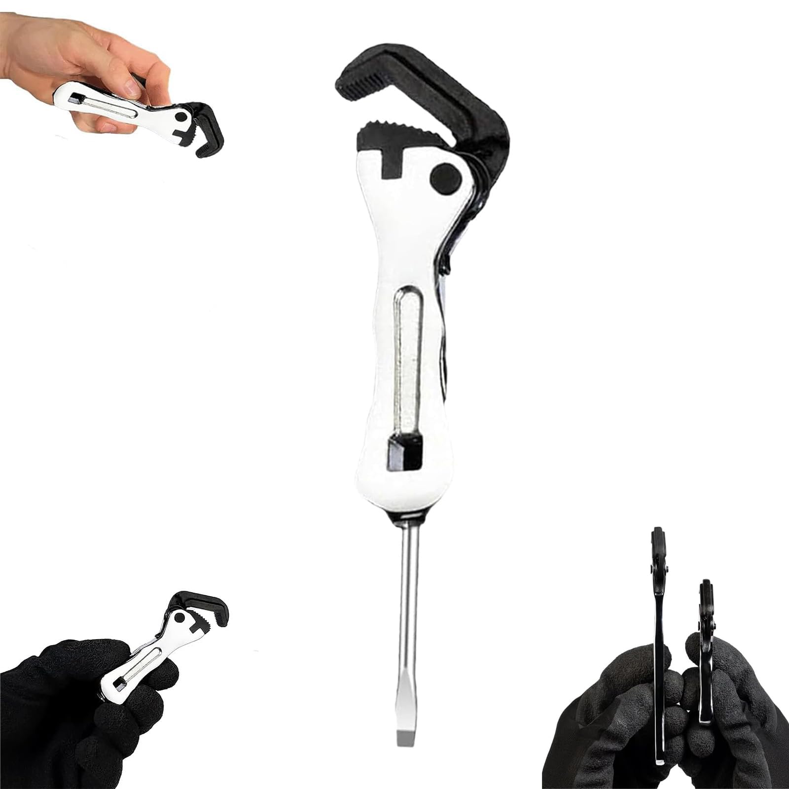 Akayoo Micro Stubby Wrench,The Micro Stubby, Micro Stubby Self Adjusting Wrench, Micro Stubby Pipe Vise Wrench,Portable Multifunctional Wrench, 2 In 1 Wrench Tool for Tight Spaces