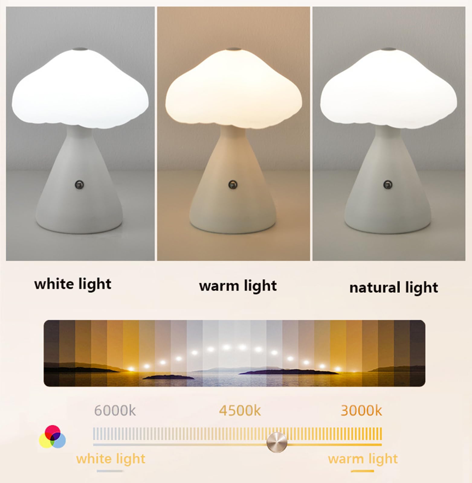 Lampada A LED Fungo Portatile Ricaricabile Con Telecomando - Luce Notte Per Bambini, 10 Luminosità, 3 Colori, USB