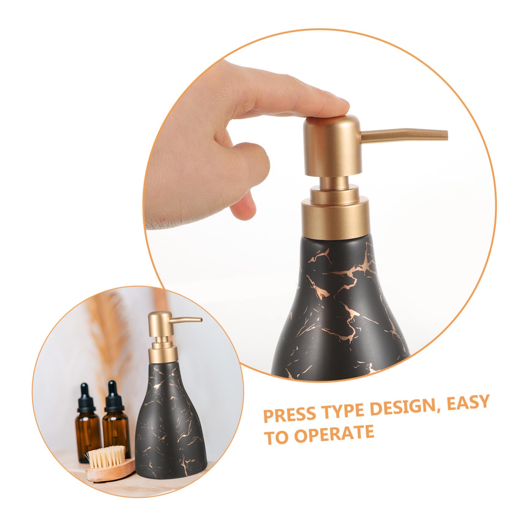 POPETPOP Distributore di Sapone per Mani Flacone Pressione Riutilizzabile Contenitore di Shampoo Vuoto in Ceramica Distributore di Lozione Manuale per Bagno Bottiglie da Appoggio