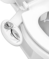 LUXE Bidet NEO 180 Dual Nozzle Self-Cleaning Non-Electric Bidet Attachment - Adjustable Pressure, Rear & Feminine Wash, Lever Control (White)