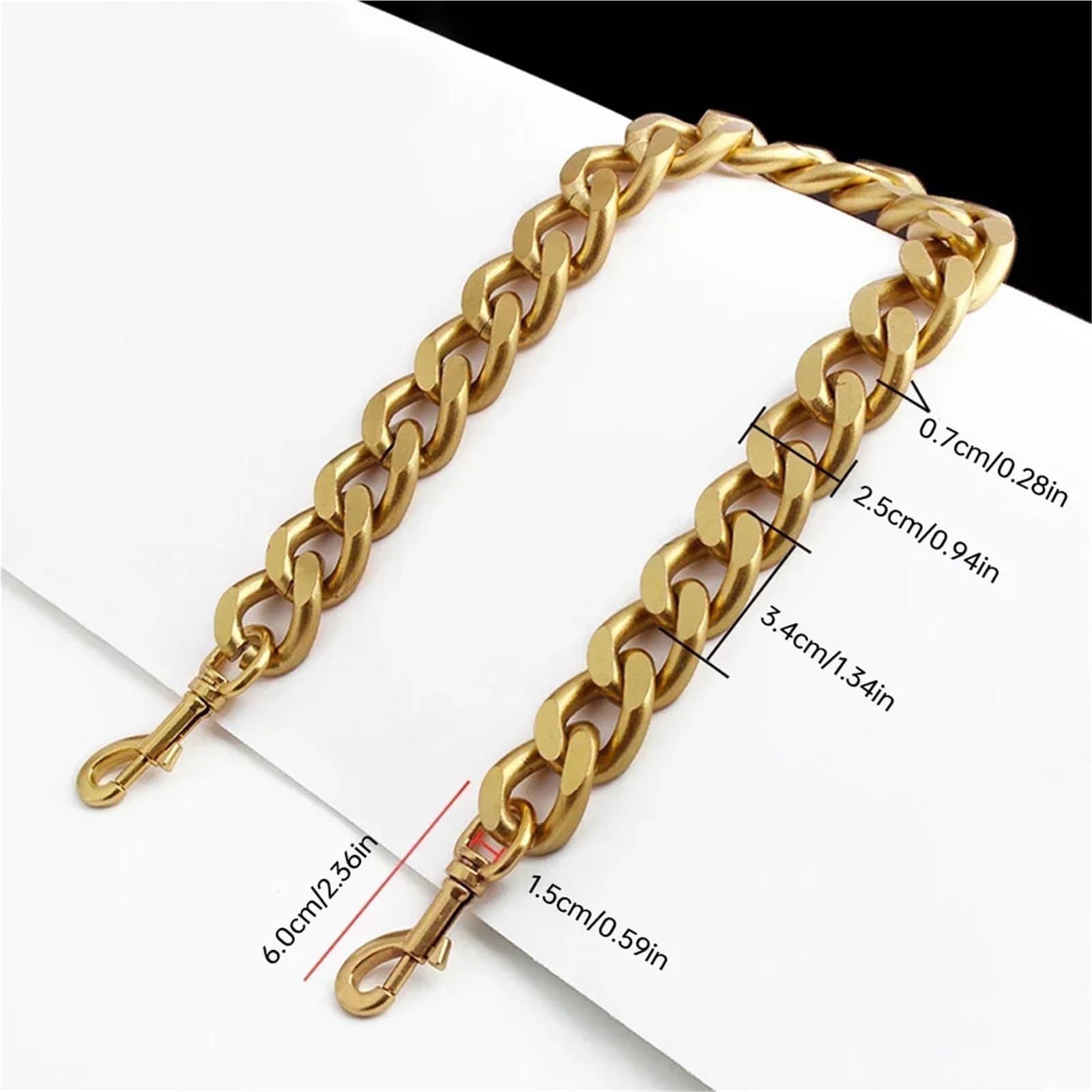 Cadenas MetáLicas Para Bolsos Correa de cadena for bolso aluminio, repuesto cadenas gruesas, hombro, correas desmontables para Bolsos Crochet(120cm)