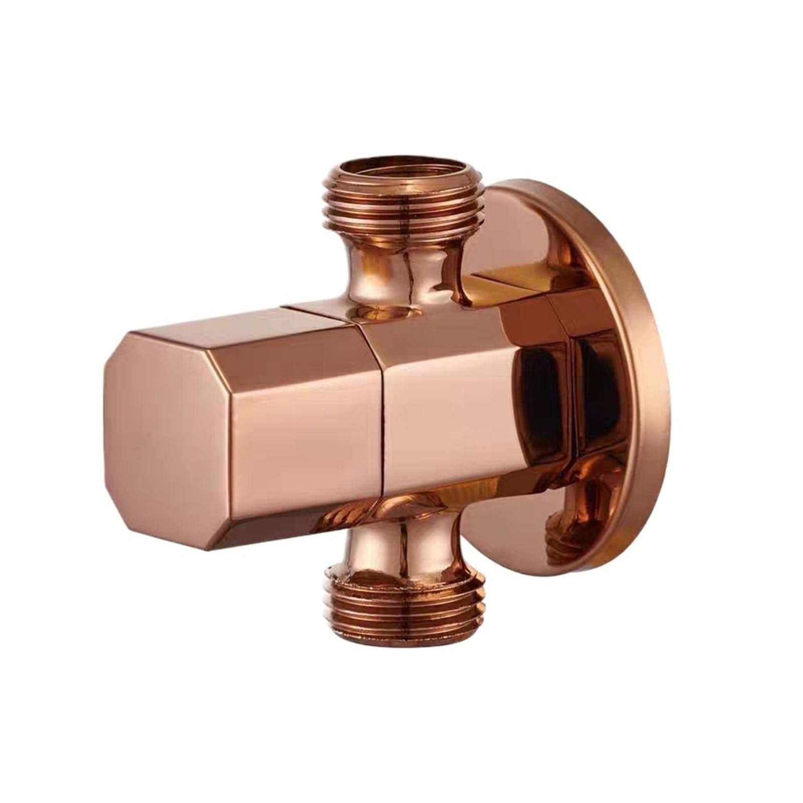 Bvhisehp Rose Gold B Brass Wall Mount Angle Stop Valve Bathroom Kitchen Water Control Valve
