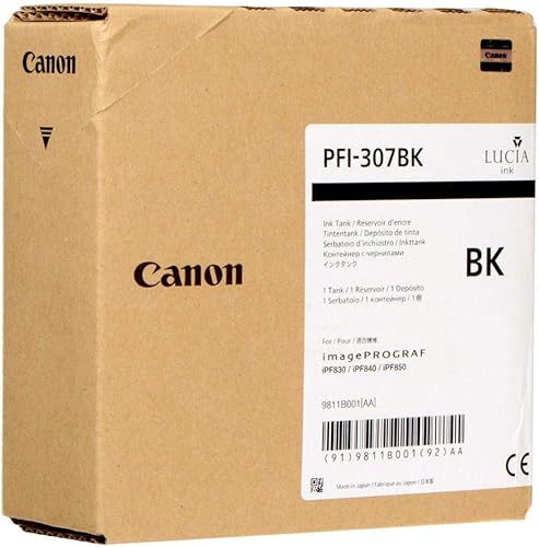 Canon 11.2 fl oz PFI-307 tinte negro tanque de tinta para iPF830, iPF840, iPF850 CAD Plotters