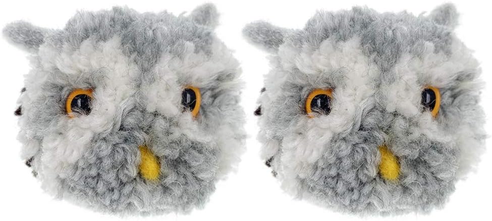 Wool Queen Pompom Adorable Animals DIY Kit, Makes 2 Pom Pets Great for Arts & Crafts Easy for Kids and Beginners- Two Owls