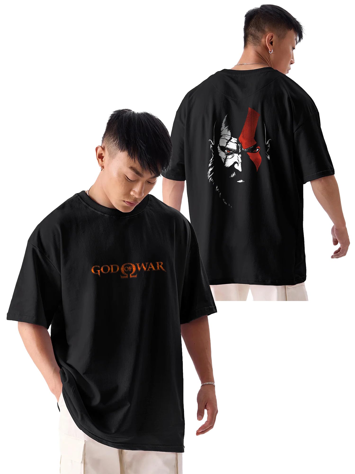 Mens Oversized Anime Printed Half Sleeve Cotton Branded T-Shirt for Mens ||Printing Tshirts for Men || Oversize Tshirts for Men-image-16
