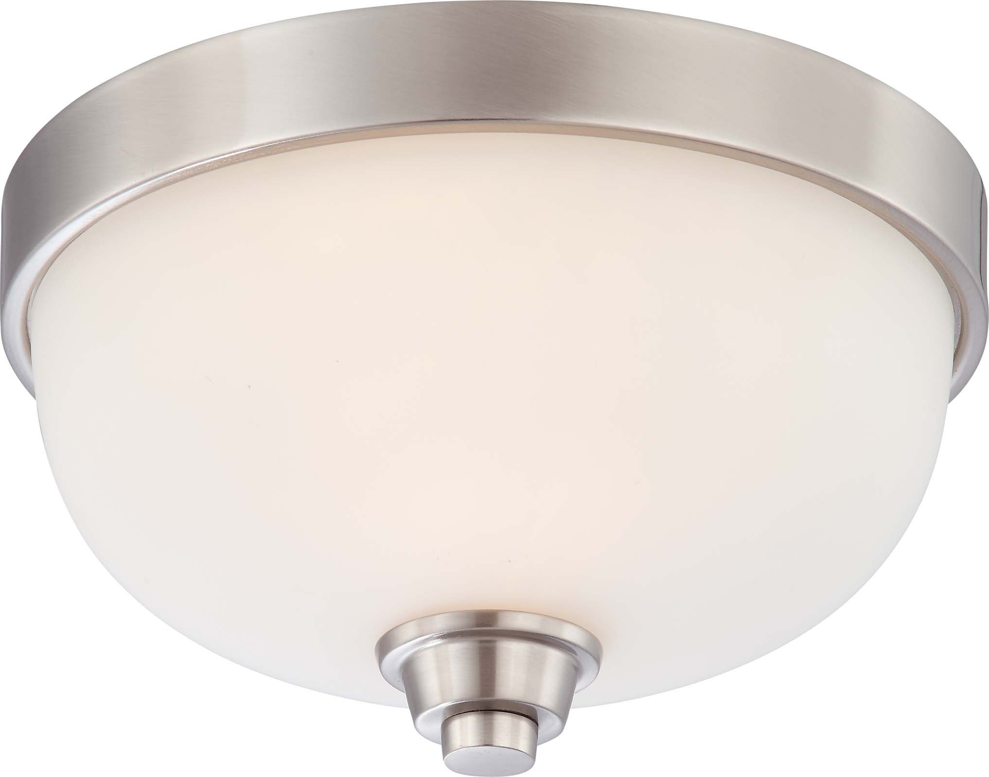 Nuvo Lighting 60/4191 One Light Helium Small Flush Dome with Satin Glass, CUL Damp Location, Brushed