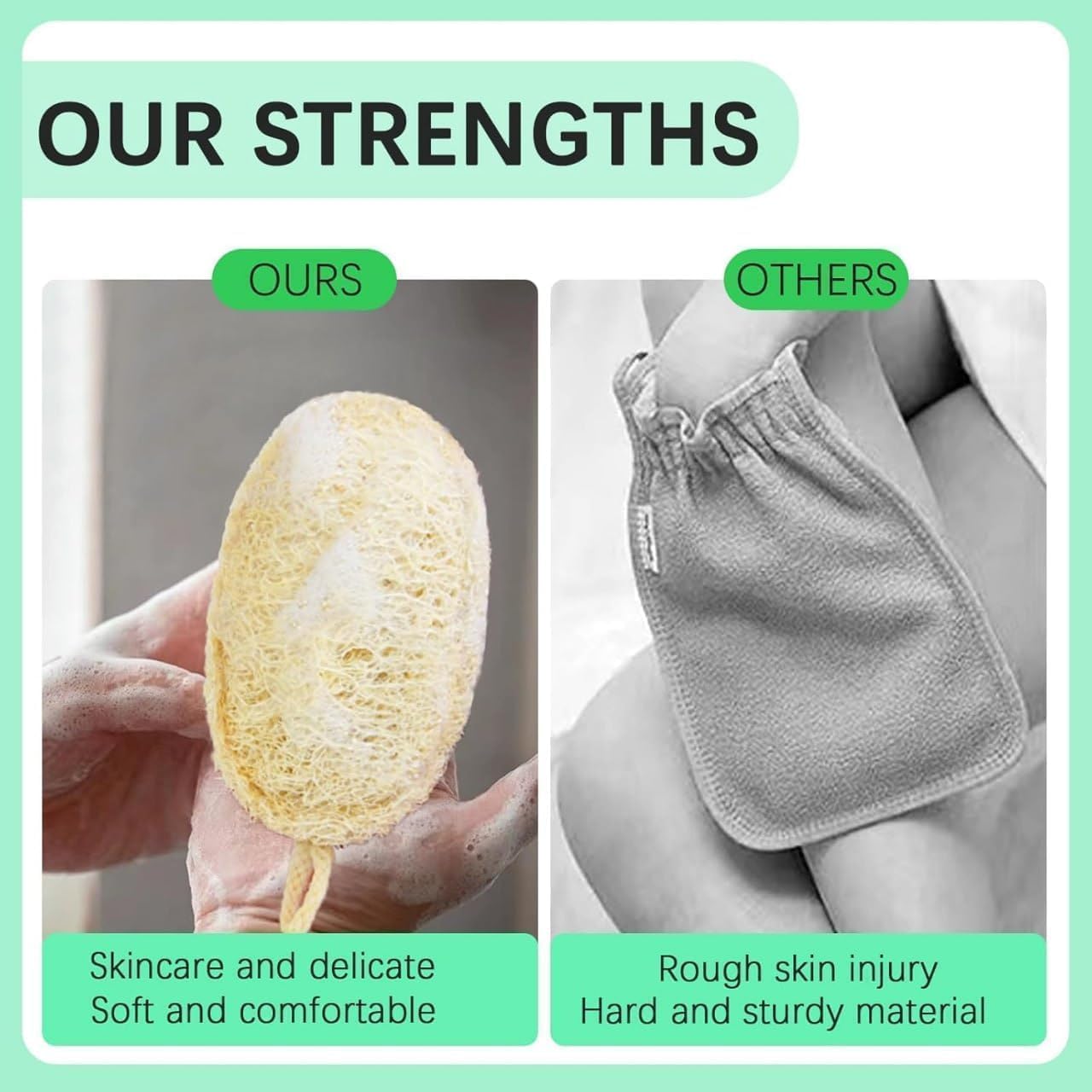 Back to Natural Secrets Everyday Natural Sun Dried Bath Loofah | Body Sponge & Scrubber for Men & Women | Organic Luffa for Bath Shower Skin Exfoliation (Pack of 2)