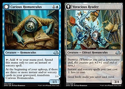 Magic The Gathering - Curious Homuncullus // Voracious Reader (054/205) - Eldritch Moon