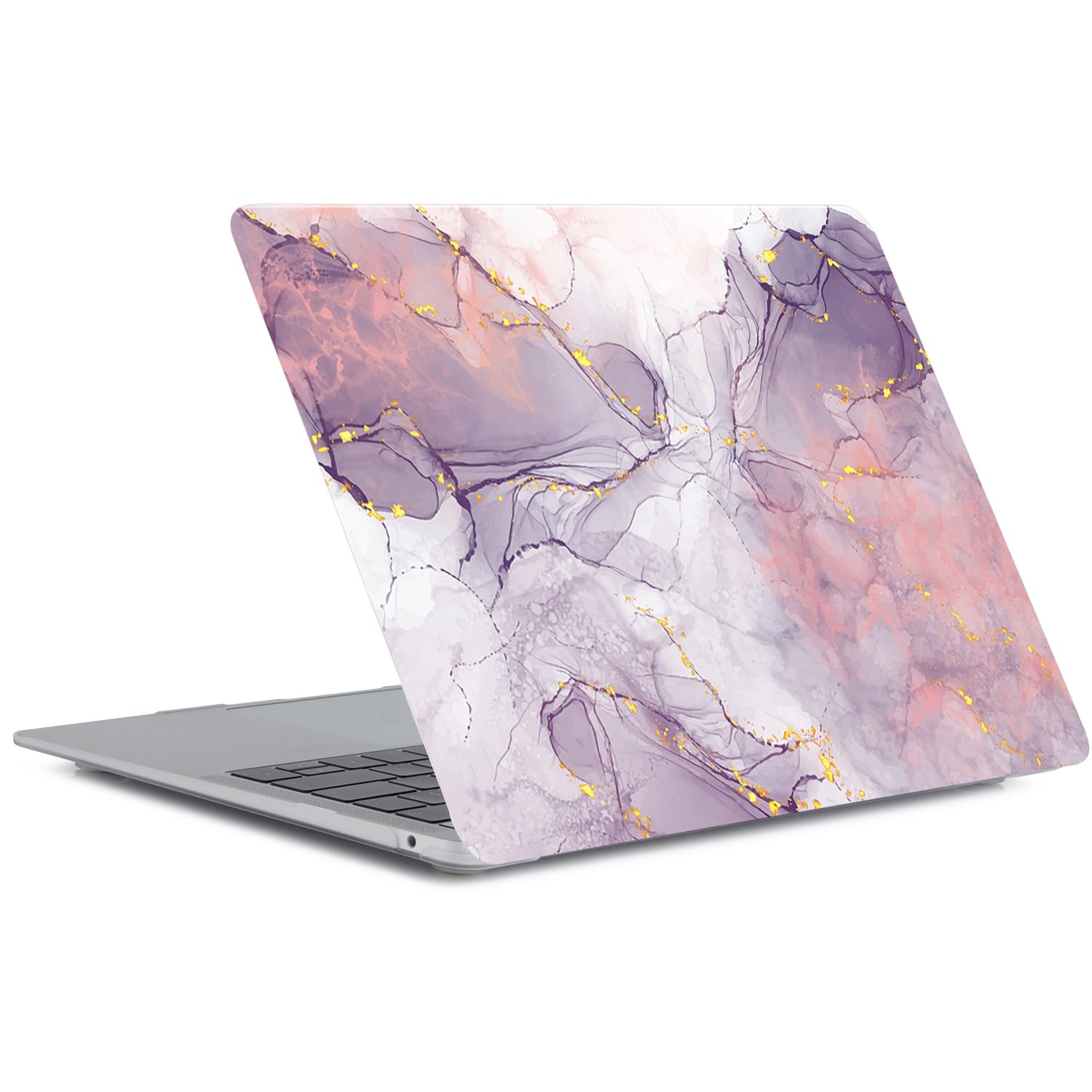 Custodia Compatibile con Macbook Pro 13 pollici 2015 2014 2013 2012 con display Retina A1425 A1502, Case Rigida Protettivo Plastica Copertina & Tastiera Cover, Marmo viola