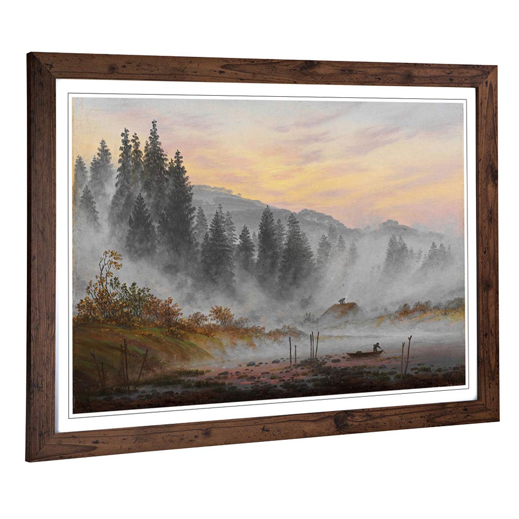 Big Box Art Framed Print of Friedrich Caspar David Landscape (3) Design | Wall Art Picture | Home Decor for Kitchen, Living Room, Bedroom, Hallway, Walnut, A2 / 24.5x18 Inch / 62x45cm