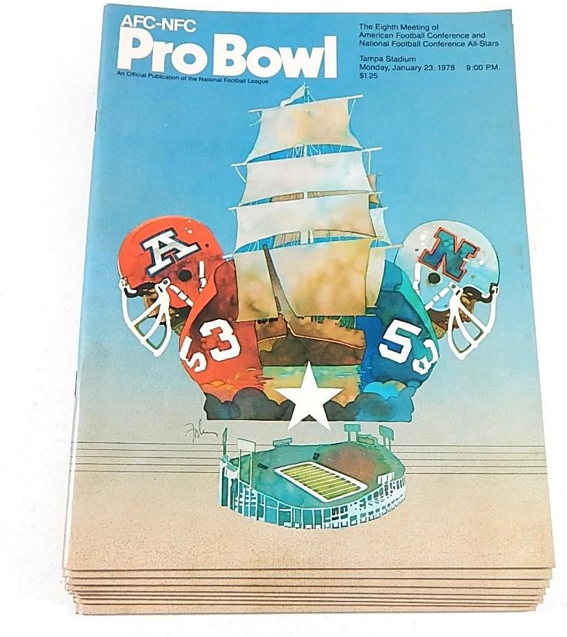 Lot of (8) 1978 NFL Pro Bowl Programs 1/23/78 Walter Payton MVP - NFL Programs