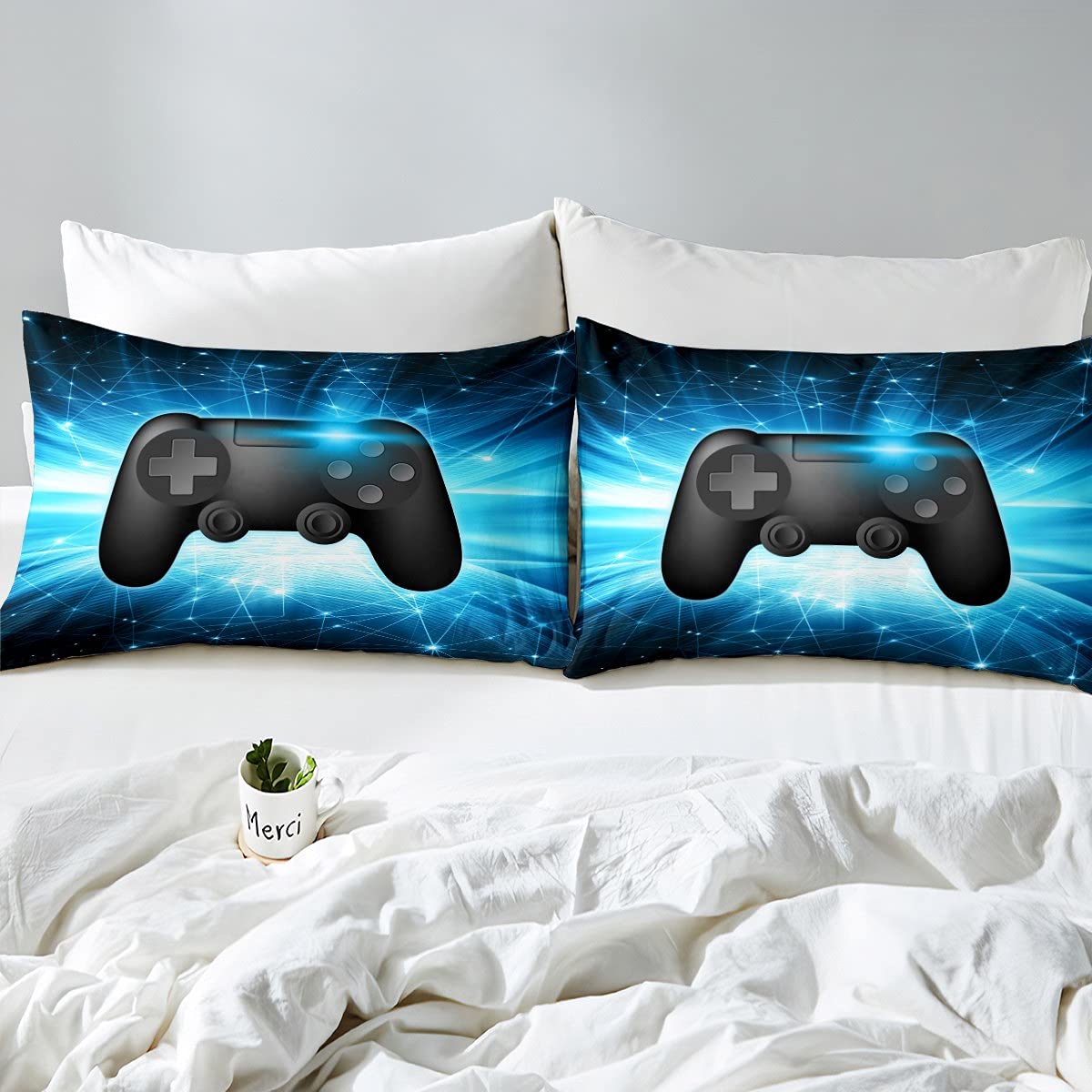 Biancheria da letto da gioco Singola Dimensione Videogiochi Comforter Set Gamer Biancheria Da Letto Trapunte Per Bambini Ragazzi Ragazzi Adolescenti Decorazione Della Sala Giochi Reversibile