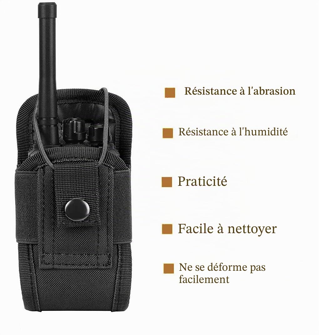 Tactique Porte Radio Étui Radio PouchHousse Pochette Talkie Walkie Molle Support Radio Sac de Rangement pour interphone Sac pour Talkie walkie pour Radio Portable ou Talkie-walkie