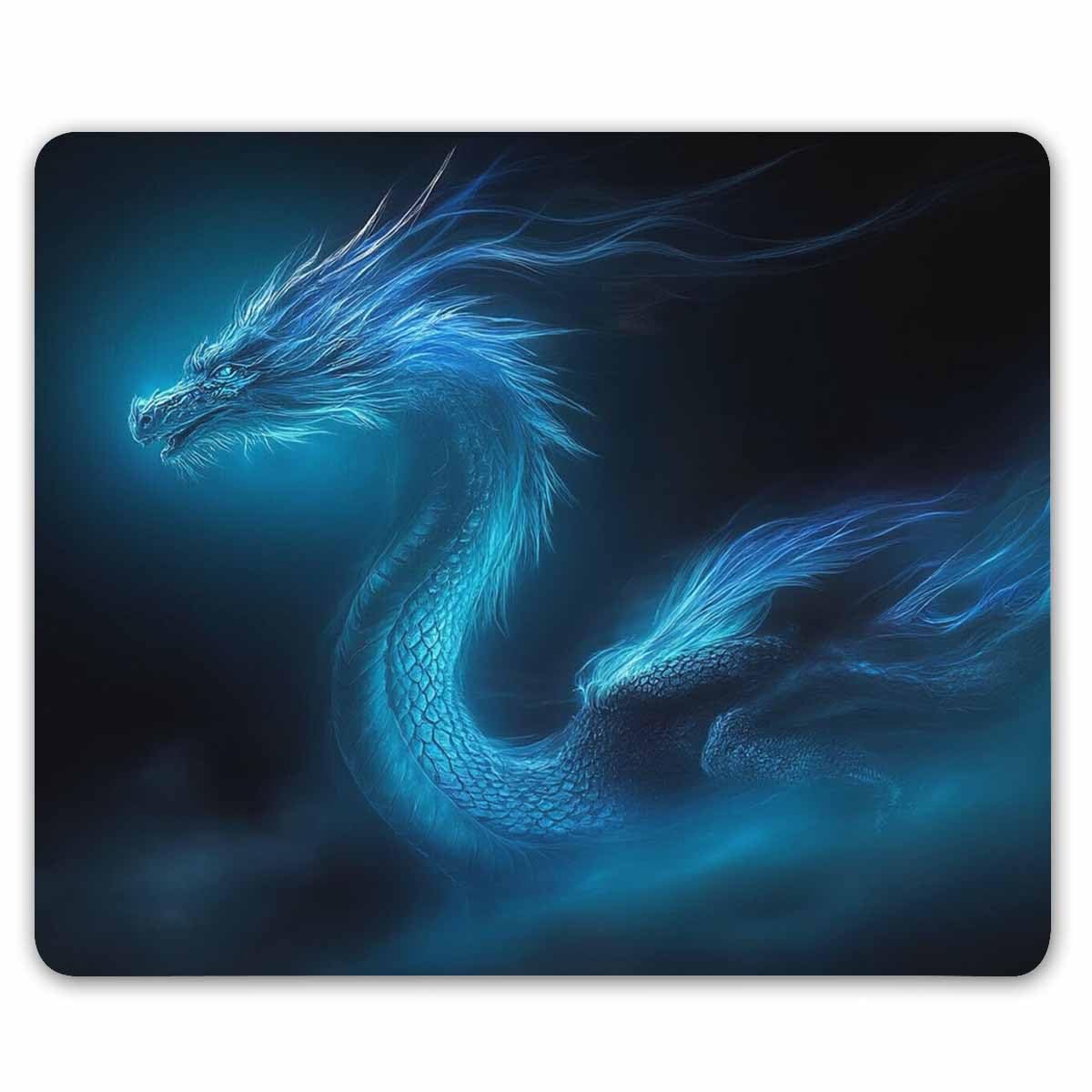 Smooffly Mouse pad Unique Design Mouse Pad Cool Blue Dragon Design Gaming Mousepad