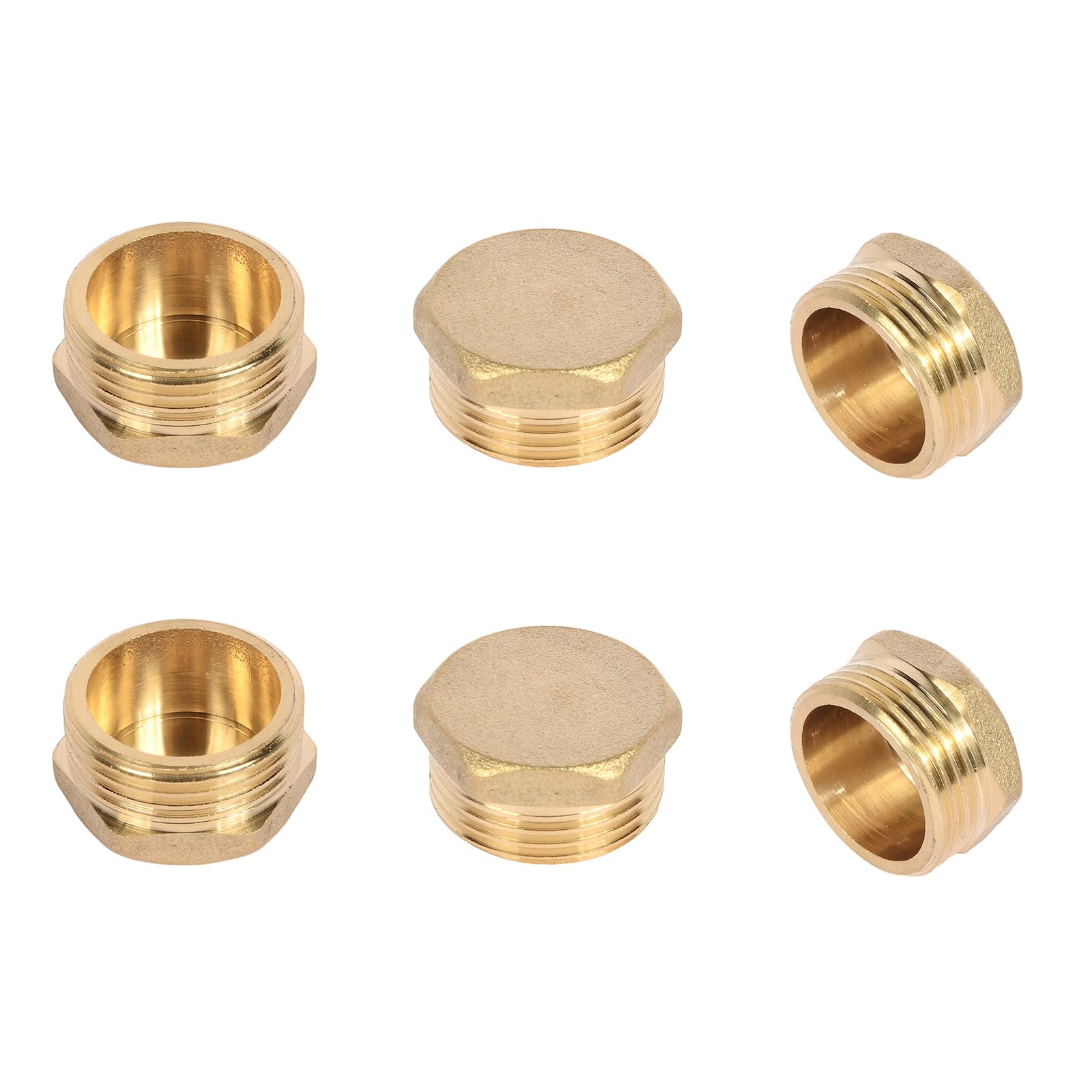 Tappi in ottone Oumuik Raccordi in ottone con filettatura maschio da 3/8 pollici Tappo cieco in ottone Tappo per tubo