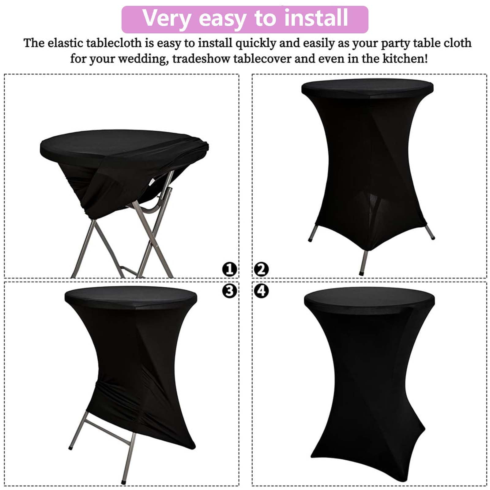Lot de 6 Noir Housse Mange Debout, 60 x 110 cm, Noir Nappe