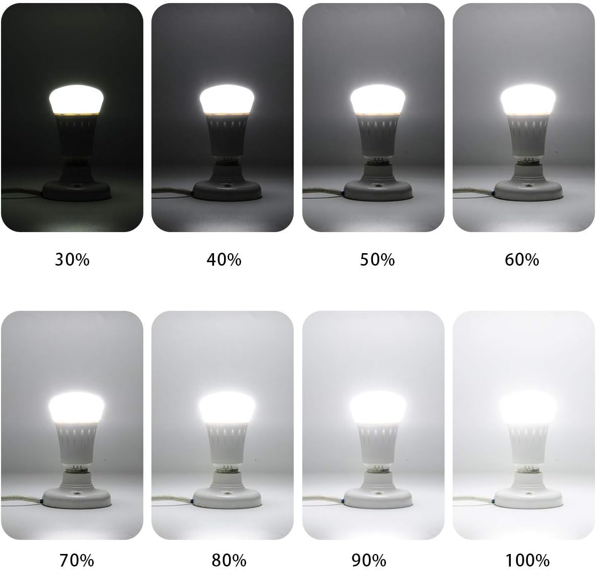 iThird Remote Control LED Light Bulbs Dimmable Color Temperature Adjustable 60 Watt Equivalent Lighting Bulb for Desk Lamp Table Lamp Beside Lamp Ceiling Pendant Lamp Timing Function 8W E26