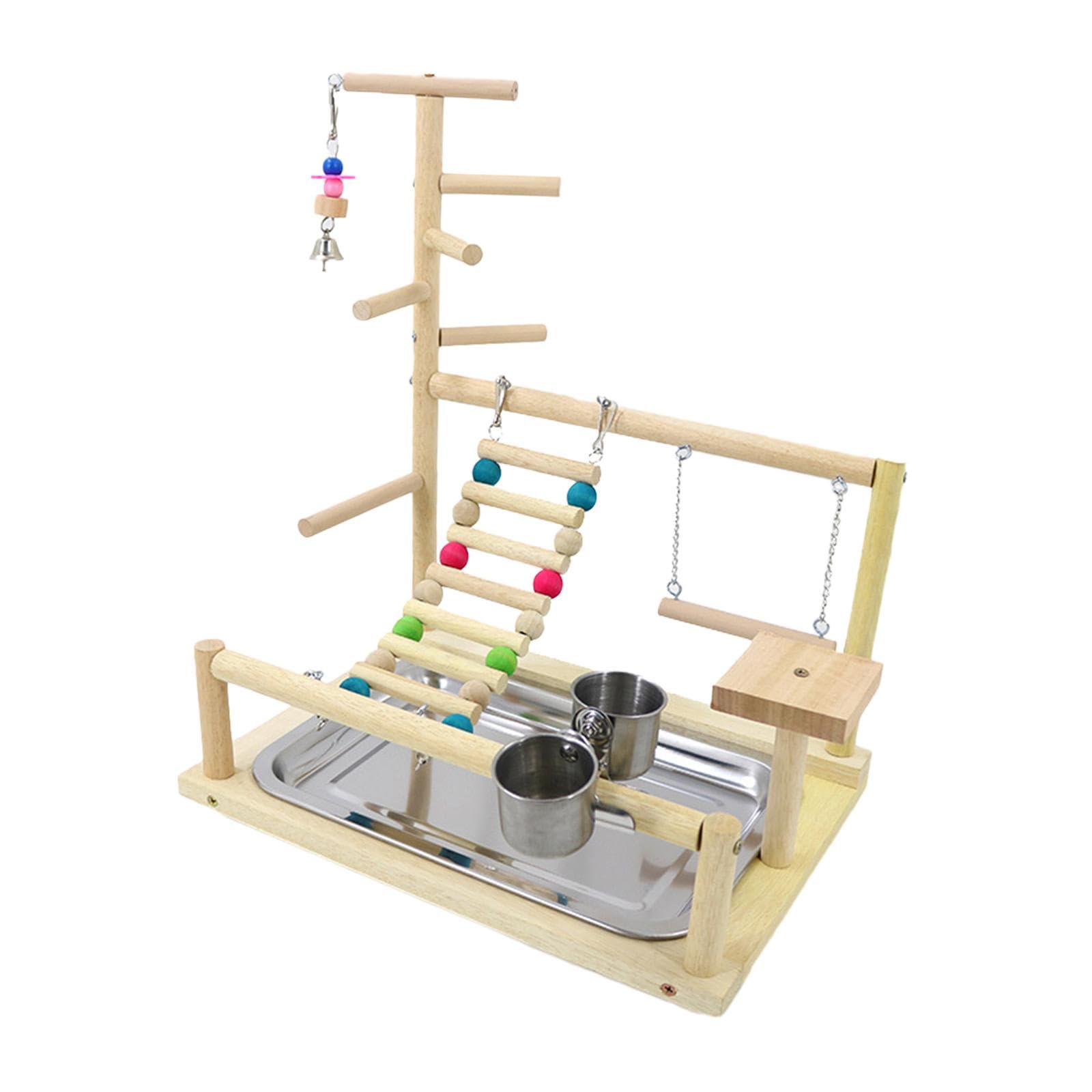 Parco giochi per pappagalli Piattaforma Uccelli Masticare Giocattoli per Conures Lovebirds Cockatiels