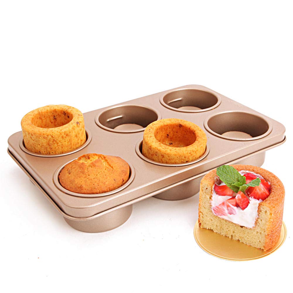 Moules À Gâteau,6 Trous Tasse Forme Gâteau Moule Pan Antiadhésif Shortcake Pan Comestible Alimentaire Bol Maker Miche Mini Muffins 1Pcs