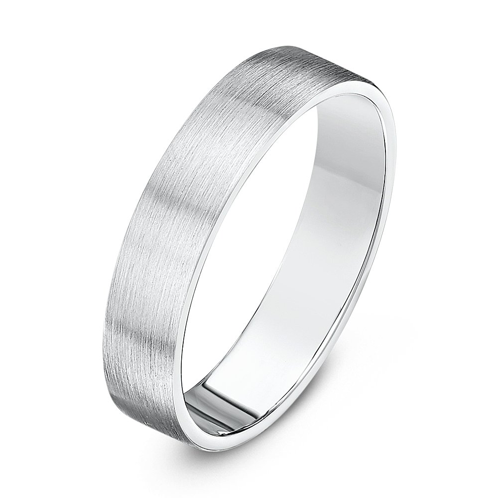 Theia Sterling Silver Super Heavy Flat Court Shape Matted Wedding