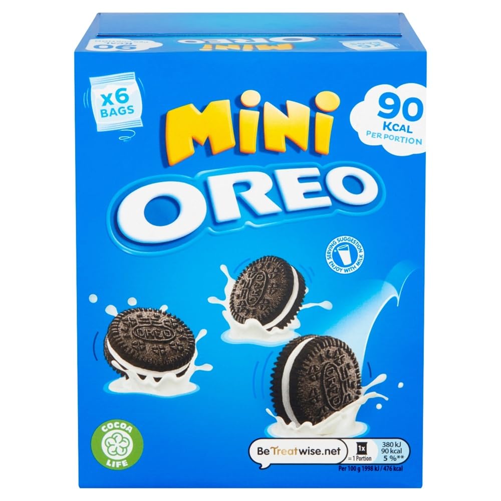 OREO Mini Vanilla Sandwich Biscuits Snack Packs, 114 g (Mulitpack of 6 x 19 g)