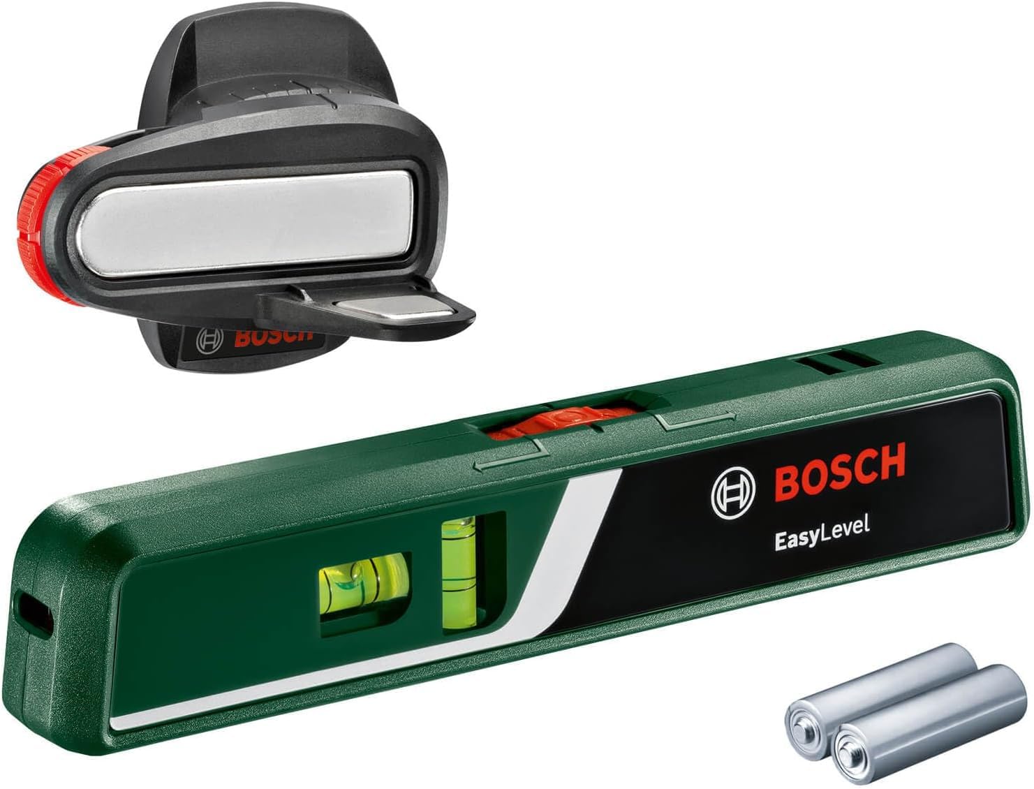 Bosch livella laser a bolla EasyLevel con fissaggio a parete (linea laser per allineamento flessibile su pareti e punto laser per un facile trasferimento dell'altezza, in cartone)